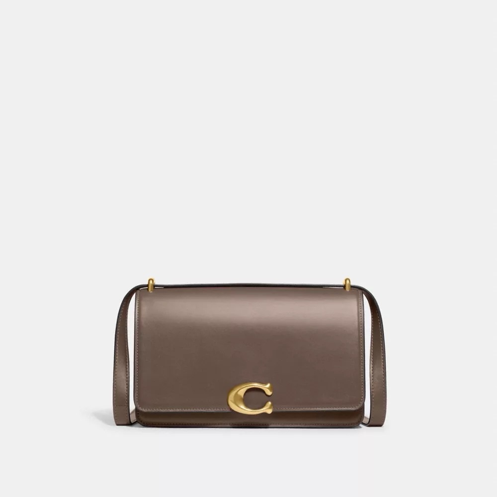 NWT Coach Bandit Shoulder Bag - Grey (Taupe) Leather with Brass Hardware